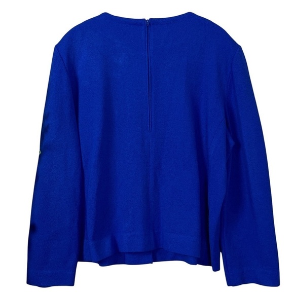 Vtg Castleberry Santana Knit Clasp Cardigan Sweater Royal Blue Gold Size 18 - Picture 2 of 9